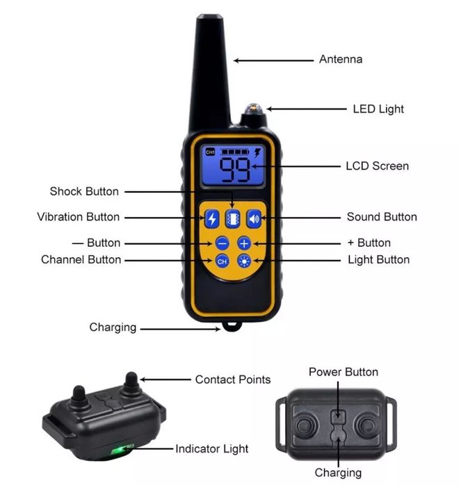 Zgarda electrica caini profi pt dresaj ,antilatrat , 800m , garantie
