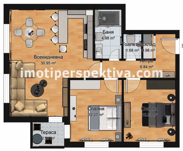 Продава се Тристаен апартамент в Пловдив, Христо Смирненски - 104 кв.м за 1183 €/кв.м - Снимка #14
