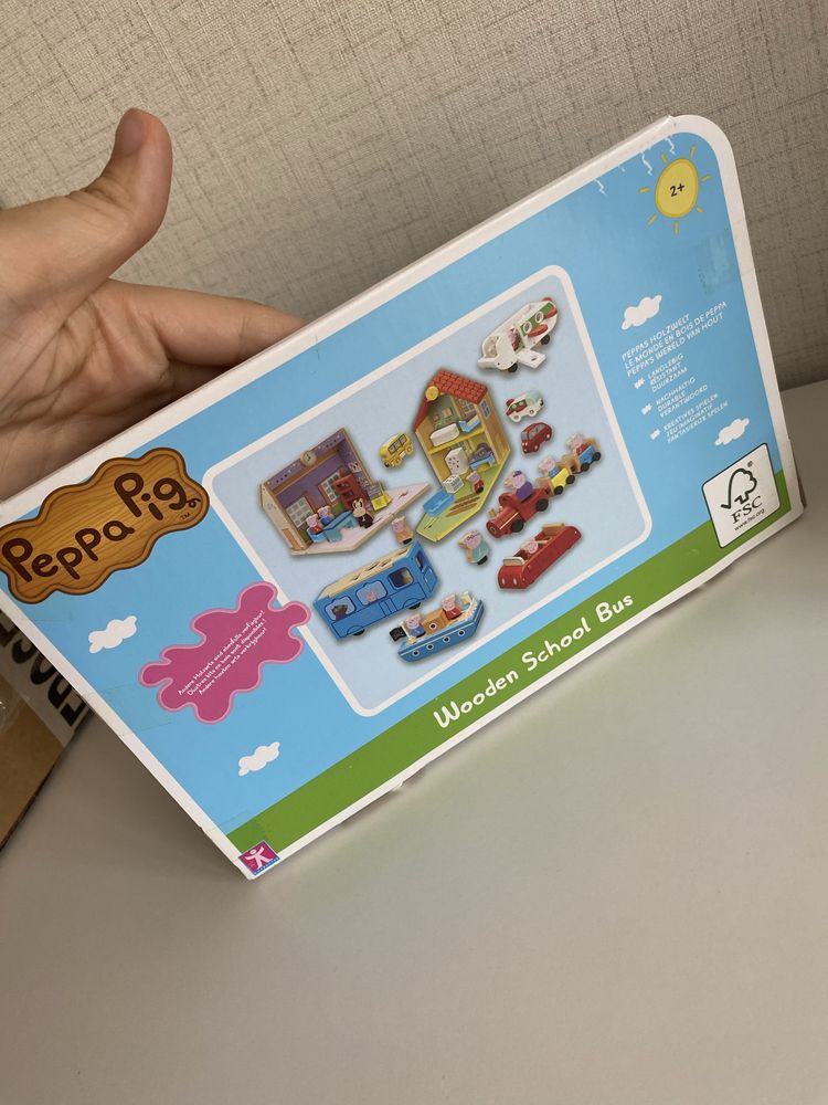 Дървен комплект Прасето Пепа, автобус, сортер, Джордж, Peppa