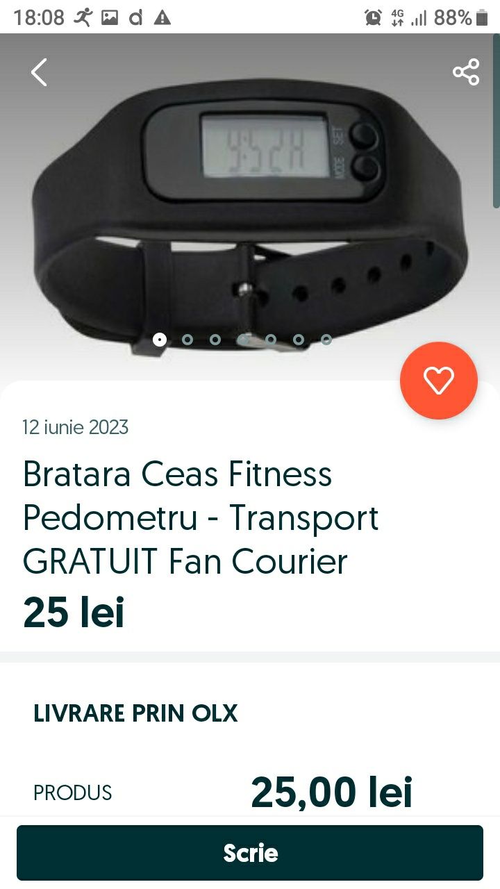 Ceas fitness cu pendometru