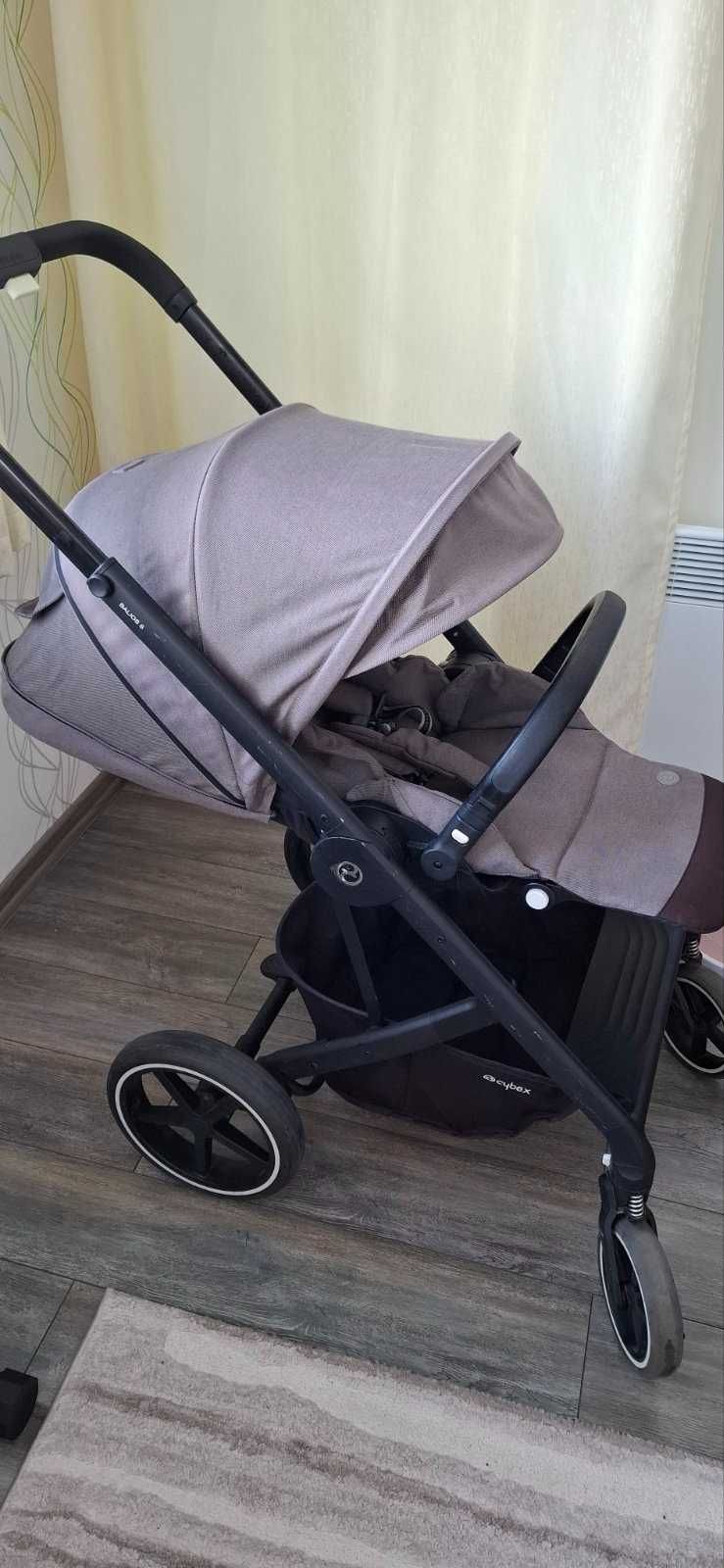 Бебешка количка Cybex Balios S Lux, черно шаси, Moon Black