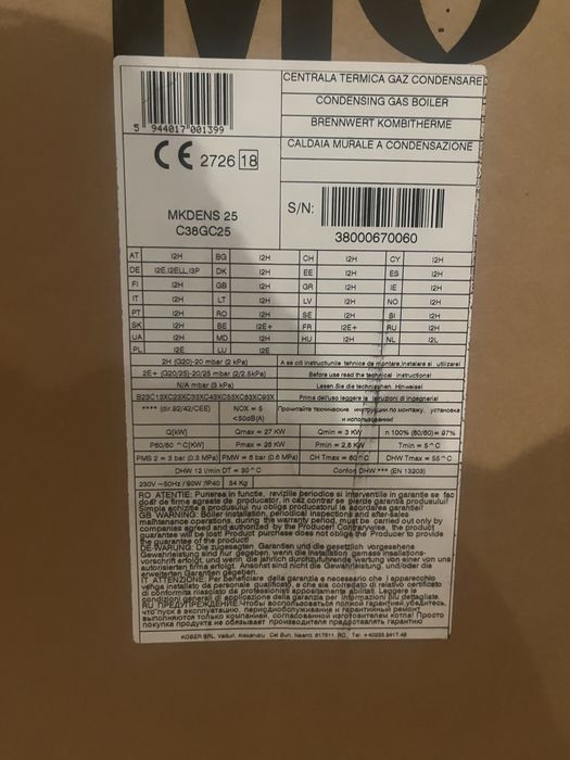 Centrala noua sigilata motan 21kw