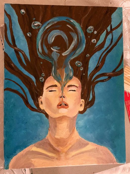 Tablou portret pictat pe panza (pret negociabil)