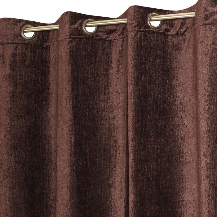 Draperii cu inele Mobexpert Astoria maro 150x260 cm
