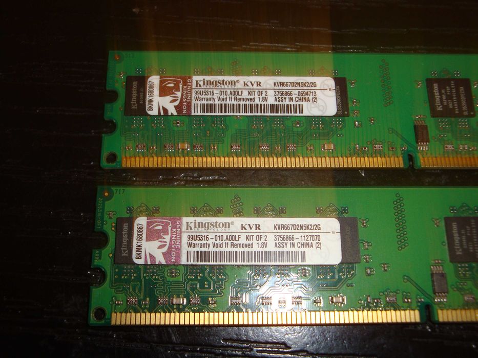 kit memorie ram dual channel DDR2 Kingston KVR 667 Mhz 2GB ( 2x 1GB )