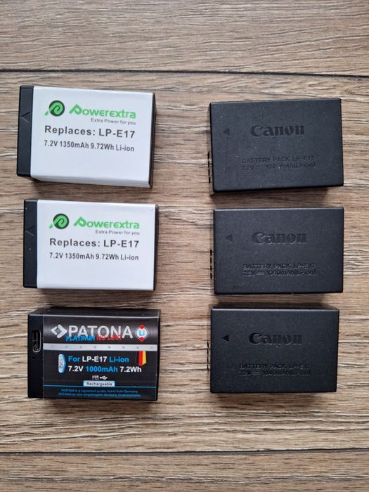 Baterii Canon LP-E17, LP-E8, LP-E6