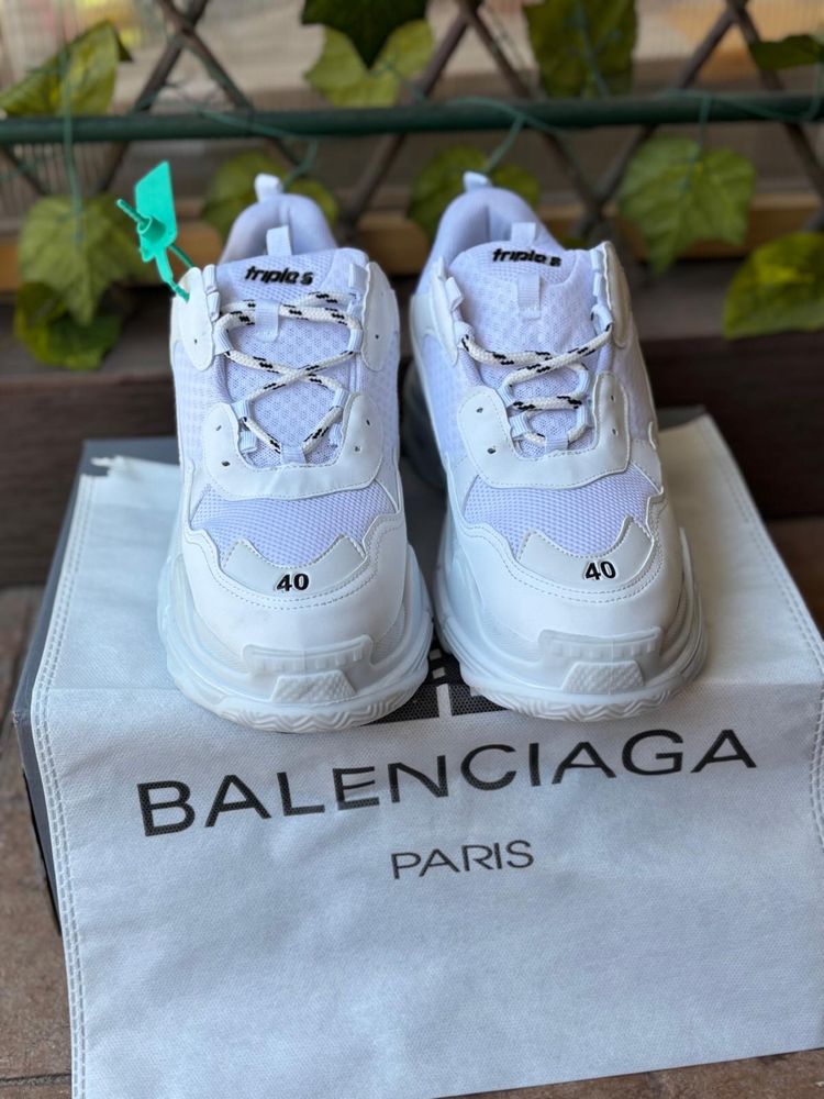 Adidasi Balenciaga Triple S alb Premium