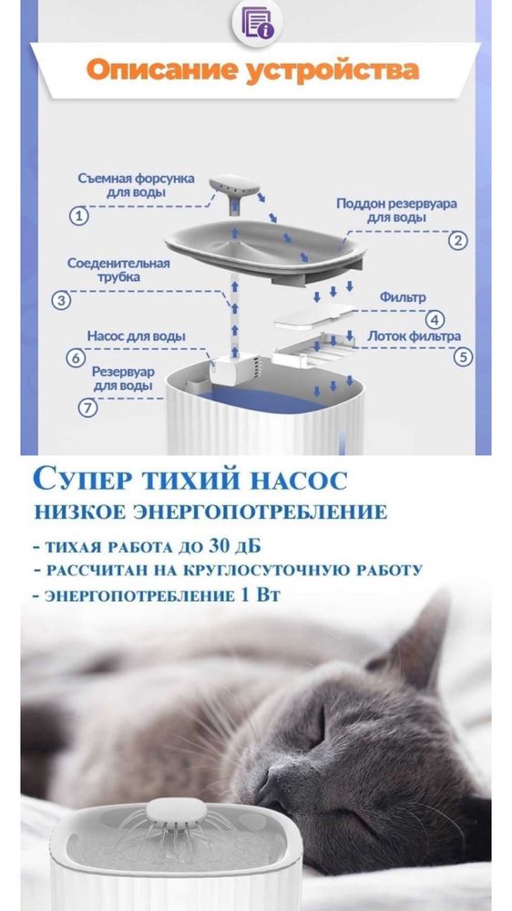 Фонтан Поилка для кошек и собак БЕСПЛАТНАЯ ДОСТАВКА