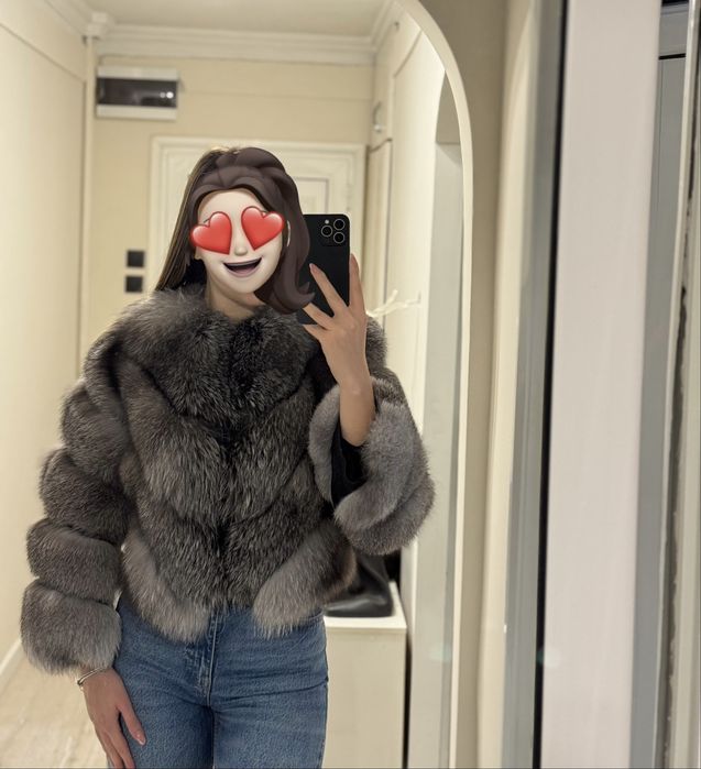 Дамско яке/ елек с естествен косъм