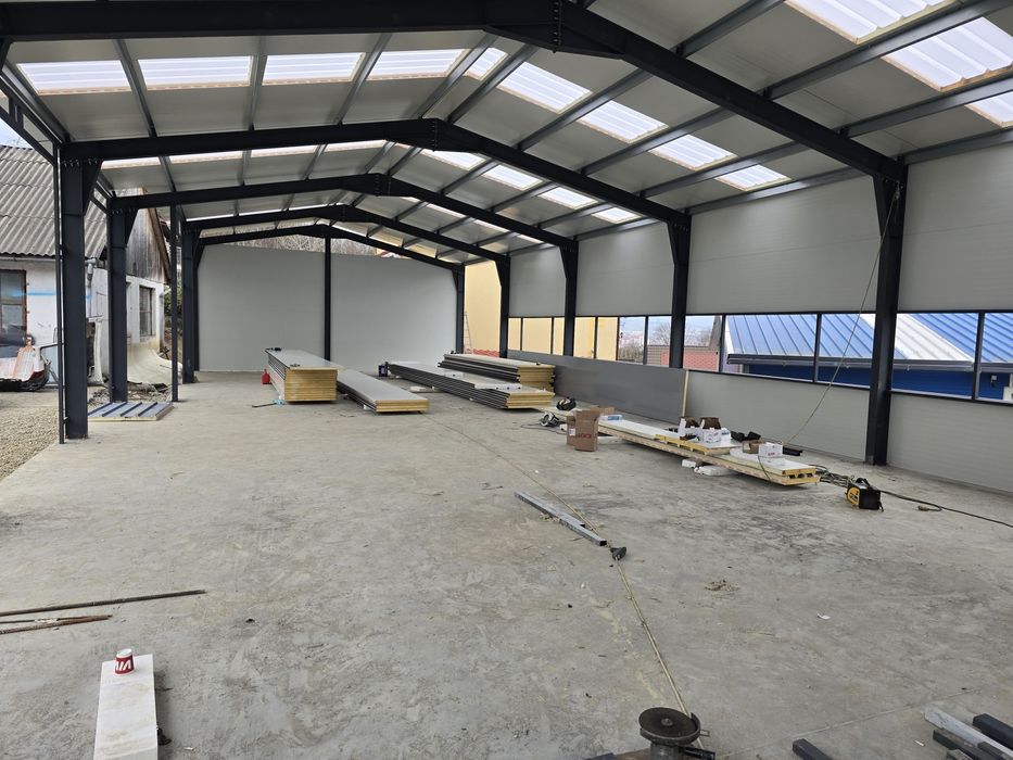 Hala metalica structura pe suruburi service garaj demontabila agricola