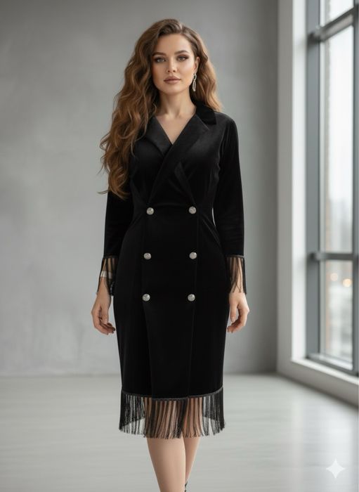 Вечернее платье / черный/ велюр