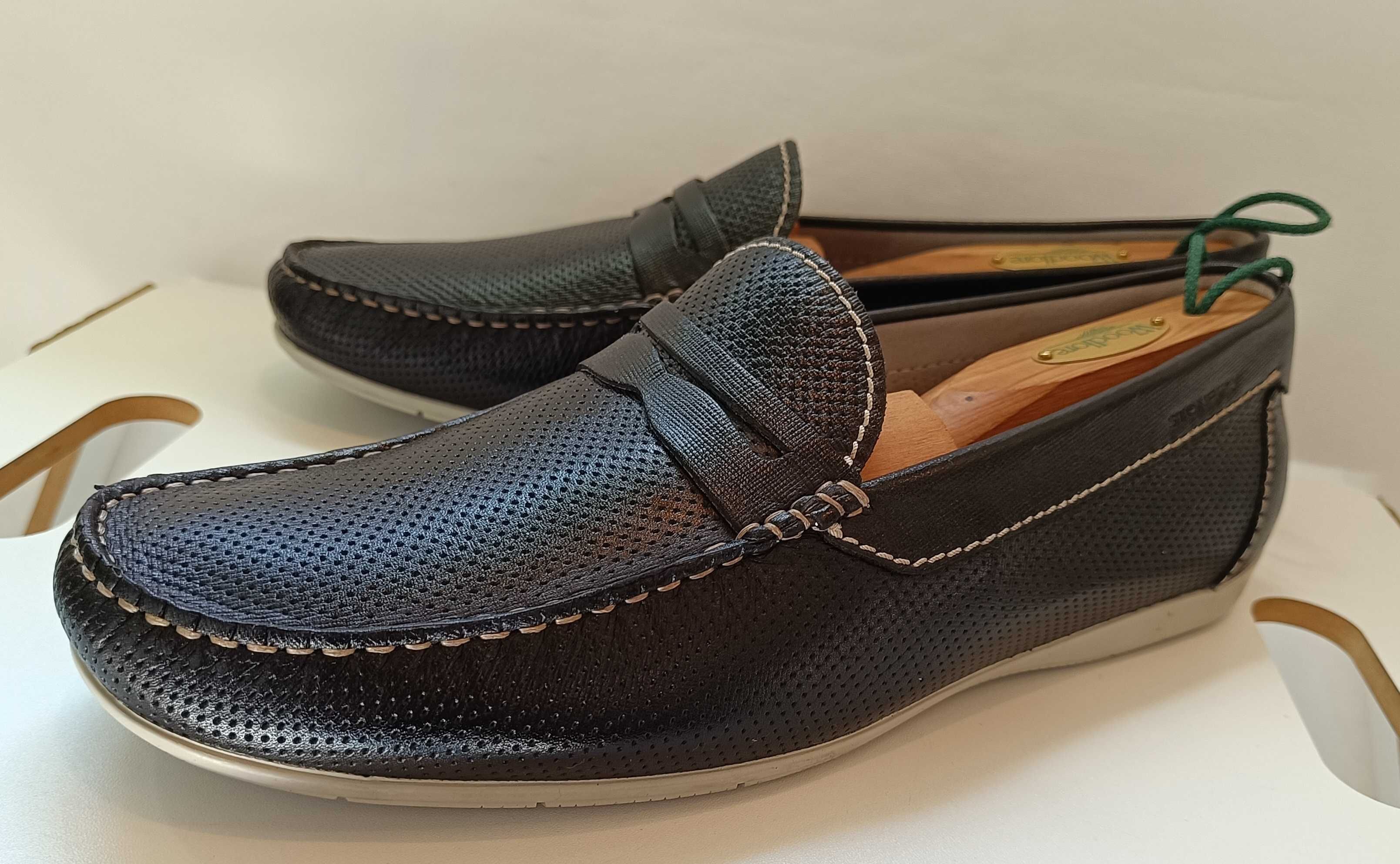 Pantofi loafer 44 slip on Stonefly NOI super confort piele naturala