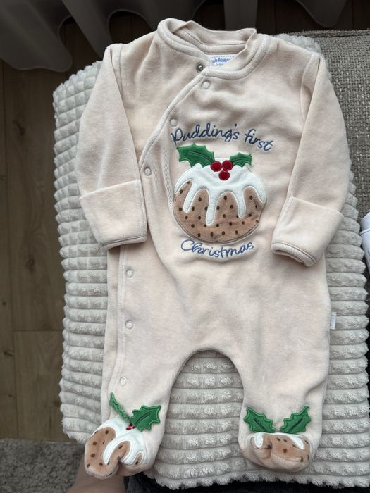 Боди 0-3 месеца jojo maman Pudding’s first christmas