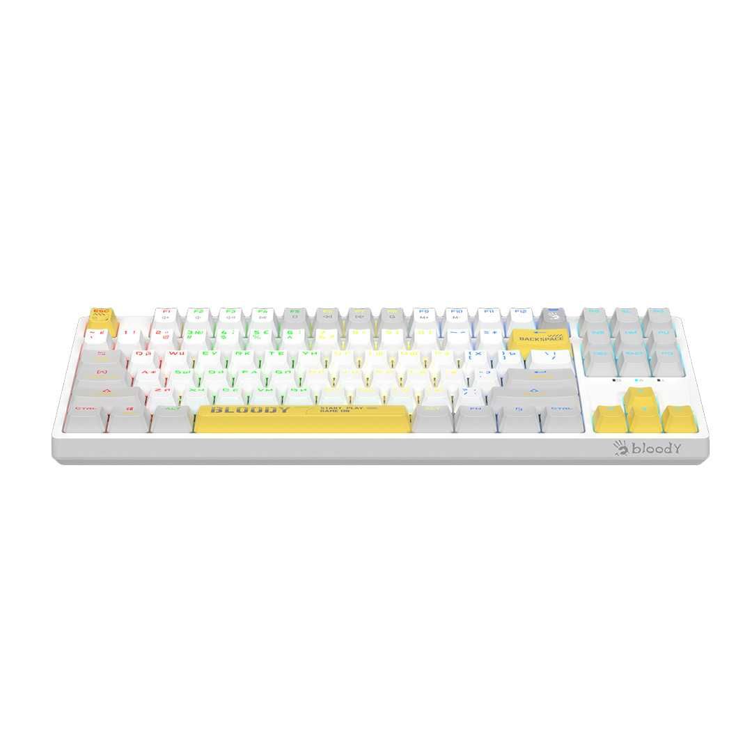 Игровая проводная клавиатура  Bloody S87 (ENERGY WHITE) RED SWITCH