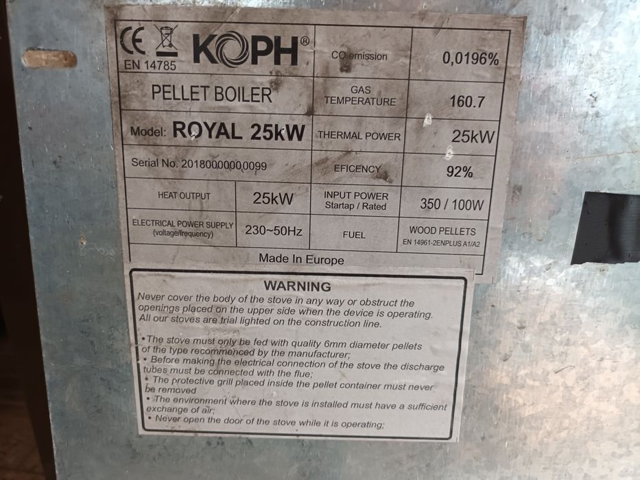 Centrala pe peleti Koph si boiler