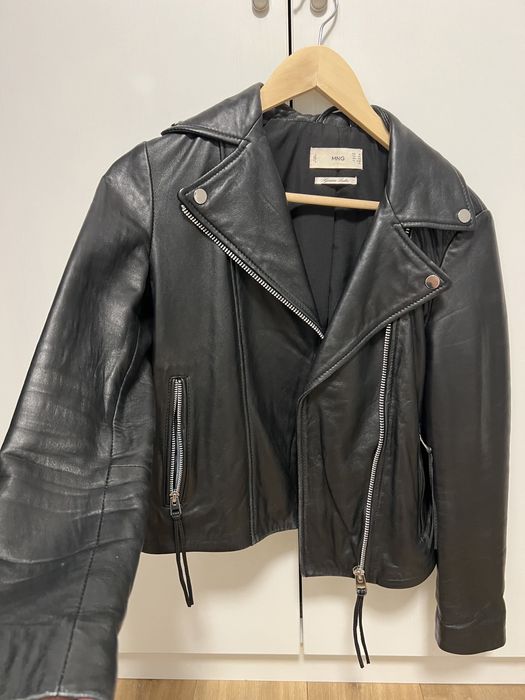 Geaca piele naturala Mango XS