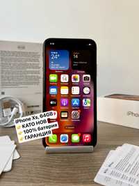 iPhone Xs, 64GB, Gold, КАТО НОВ, 100% батерия, ГАРАНЦИЯ!