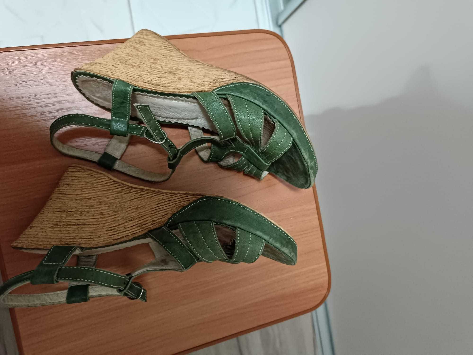 Sandale din piele cu platforma, Leonardo