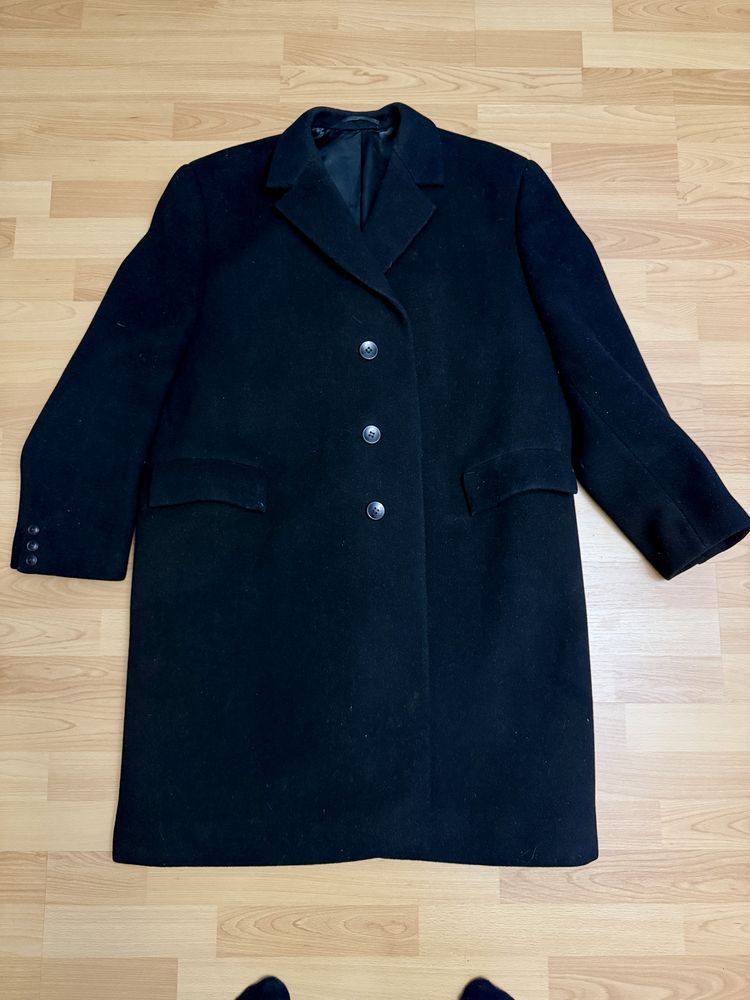 Palton negru 3 nasturi XL