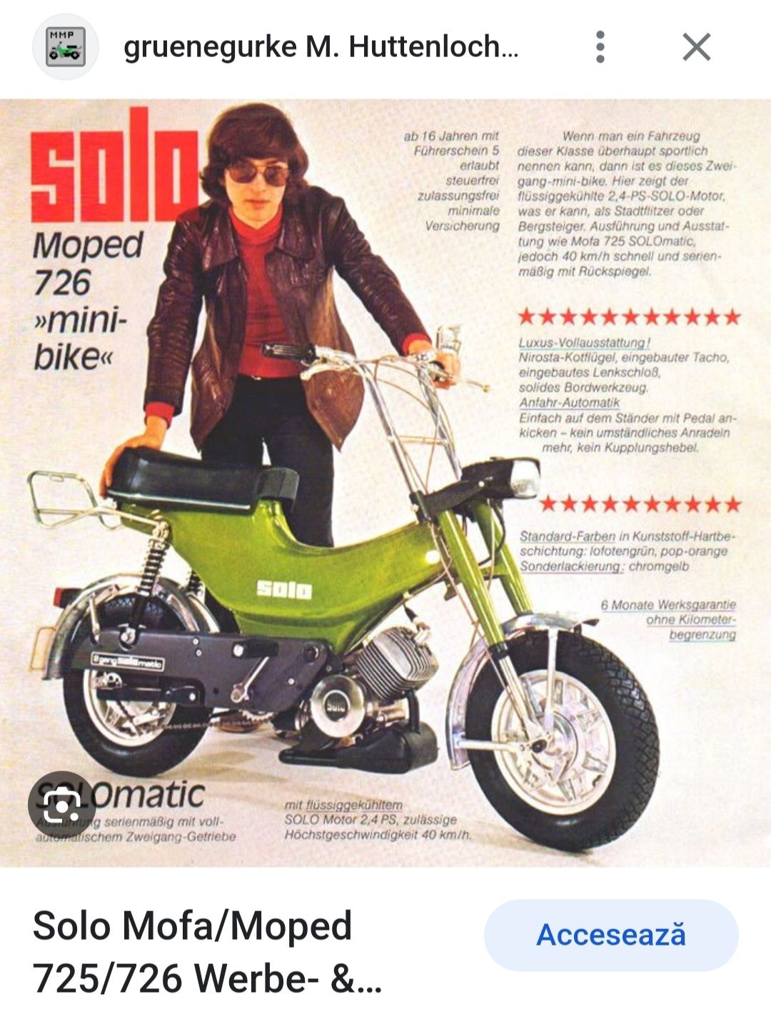 Moped solo automatic din anul 1976