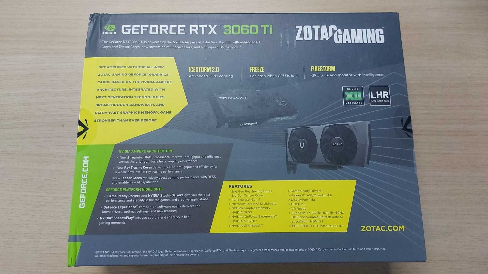 Placa video Zotac GAMING GeForce RTX 3060 Ti Twin Edge , sigilata