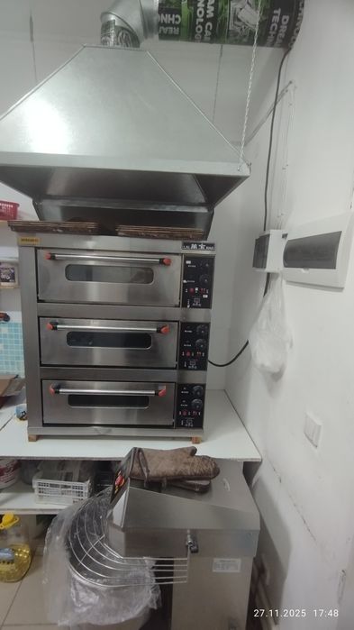 Тестомес, марочный печь, вытяжка