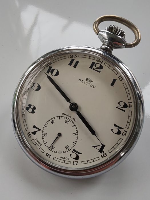 Ceas de buzunar Beltiov Oțel Mecanism Landeron 51 mm