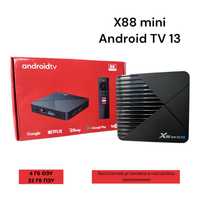 Ультра-мощный Смарт ТВбокс Х88 Mini 4/32 гб с AndroidTV 13