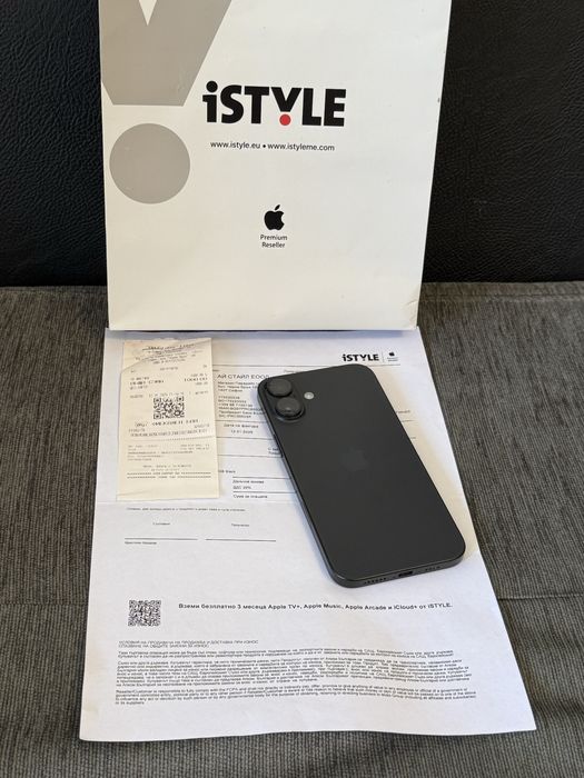 КАТО НОВ 128GB iPhone 16 Plus + iStyle Гаранция 2027г. Black