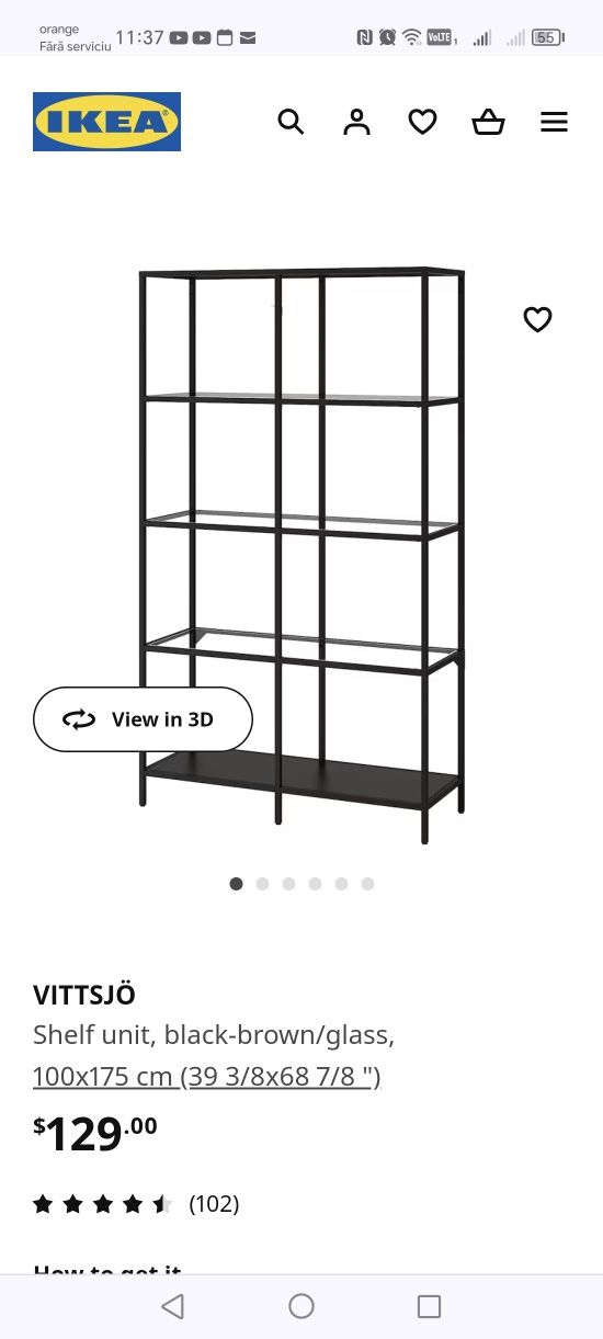 Vitrina Ikea Vittsjo alba