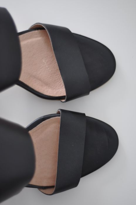 Sandale piele naturala neagra, marimea 38