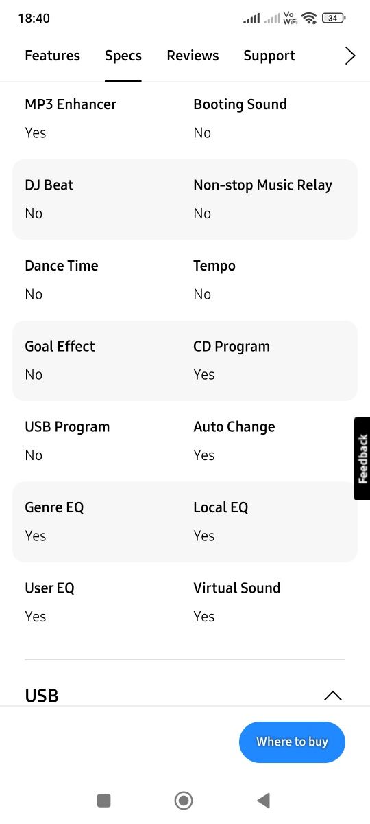 Sistem audio Samsung