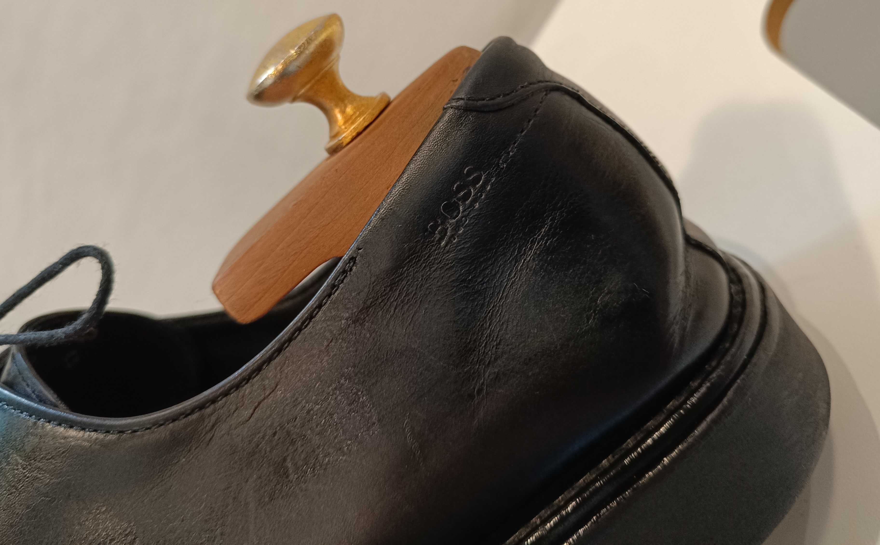 Pantofi derby split toe 41 41.5 de lux Hugo Boss piele naturala moale