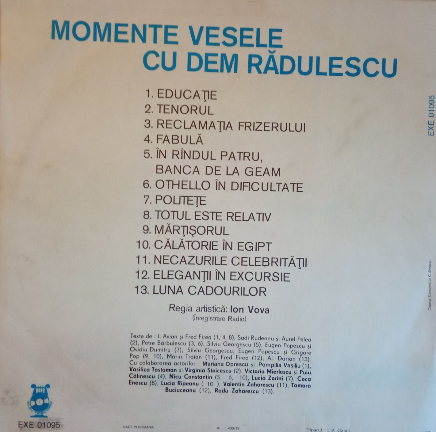 Dem Radulescu, momente vesele, disc vinil