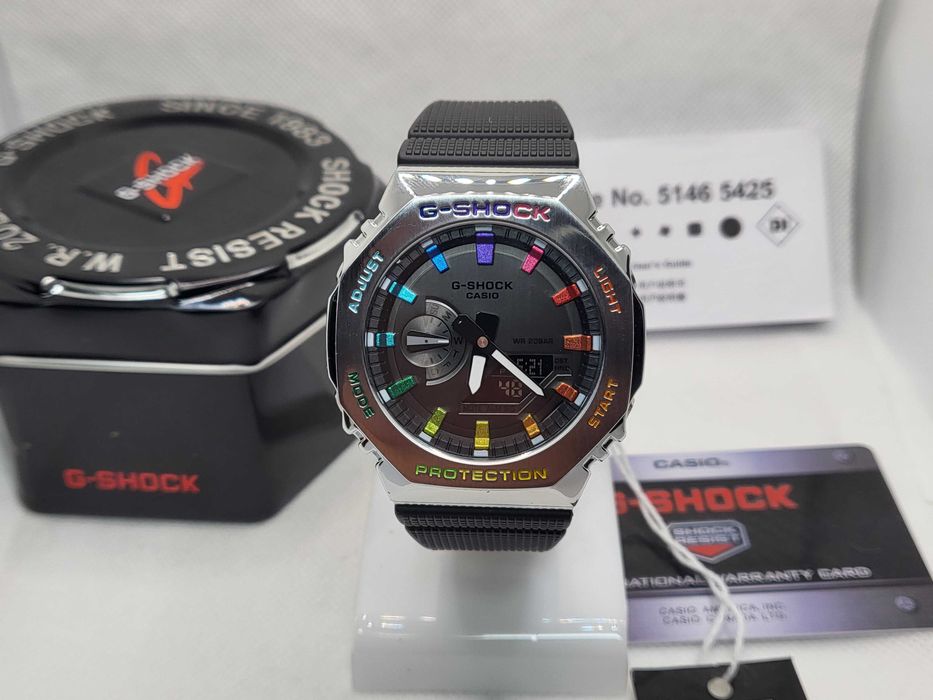 Ceas Sport Casio G shock GM 2100 Rainbow Black .Nou, Garantie 2 ani