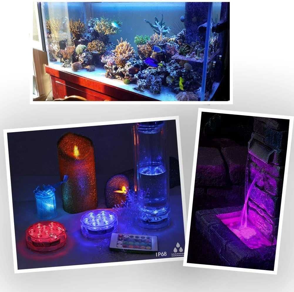 Lampi led submersibile cu telecomenzi individuale,16 culori,sigilat