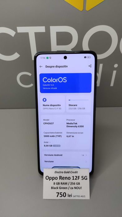 Oppo Reno 12F 5G 8GB RAM/256GB/Black Green/Stare impecabila ID7702-AG2