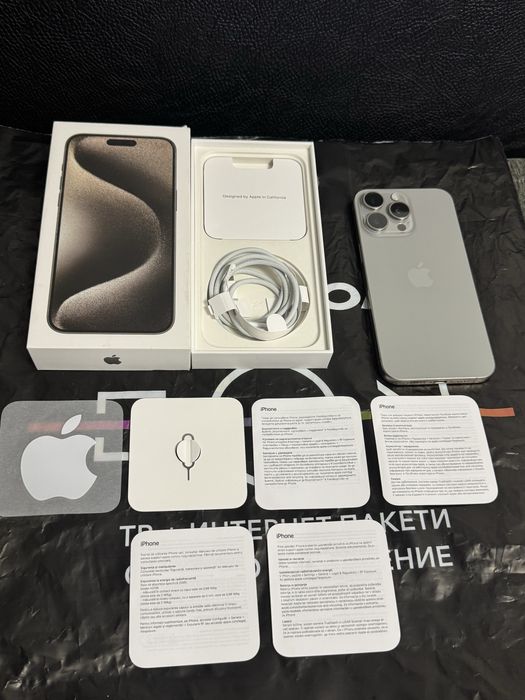 КАТО НОВ 256GB iPhone 15 PRO MAX Гаранция Vivacom 2025 г. Natural