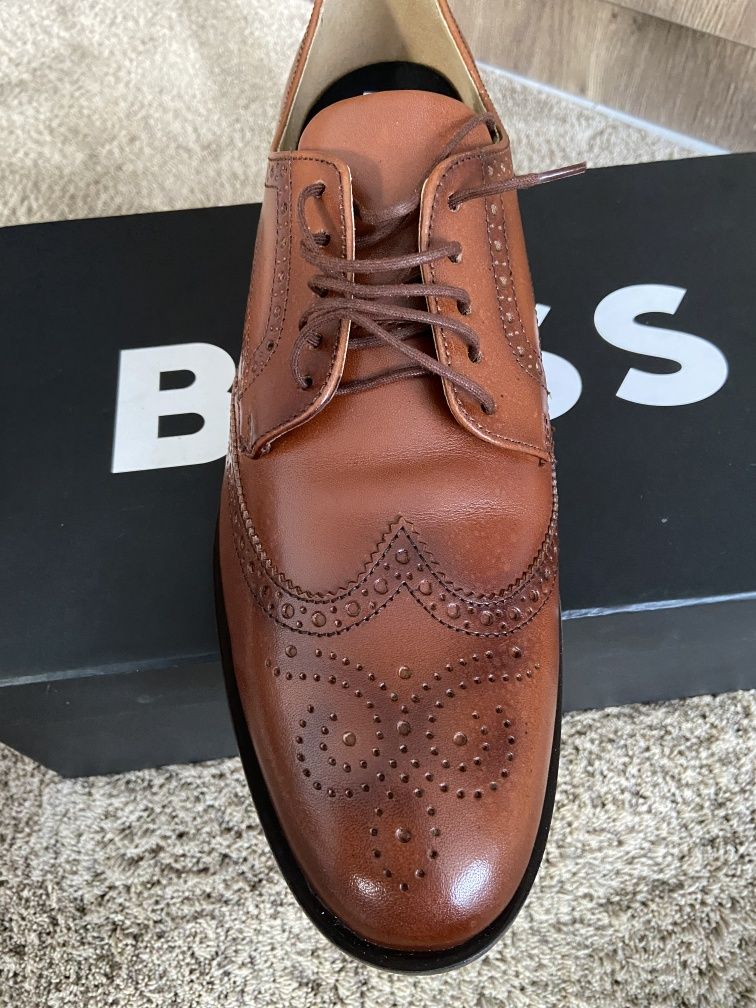 Pantofi Hugo Boss maro Brown Colby Derb Brit marime 44 Noi