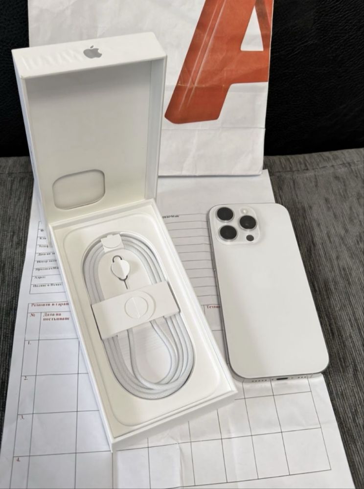ЧИСТО НОВ 256GB iPhone 16 Pro Гаранция А1 2027 г. White Titanium