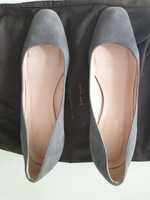Замшевые эффектные туфли от Kate Spade американский бренд, серые, 37 р