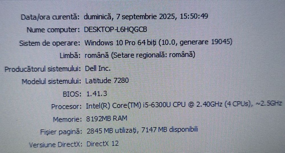 Laptop Dell Latitude 7280 de 12,5" i5 6300u 8gb ram 256gb ssd