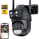 Външна въртяща IP камера ICSEE Тройна WI-FI с 3 обектива, 12MP, 8хZOOM