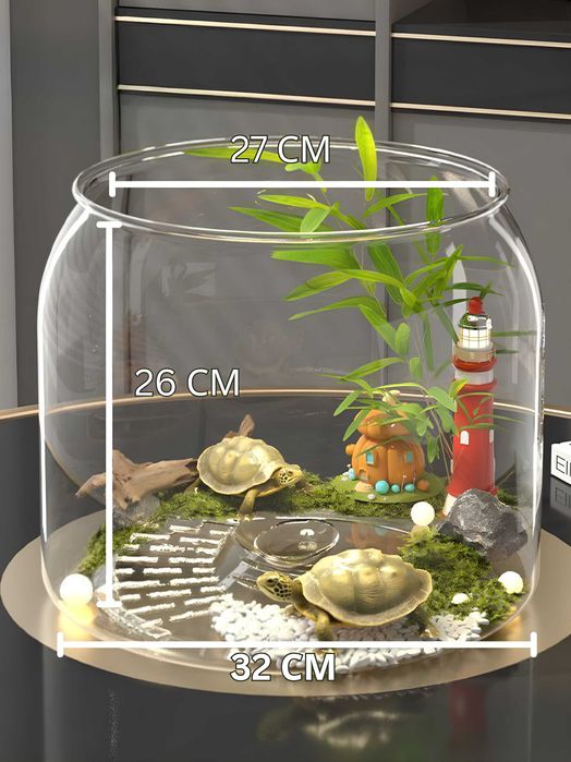 Террариум–Аквариум–Флорариум 3-в-1 с островком 32×27×26 см