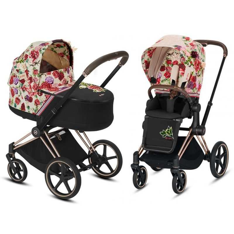 Коляска Cybex Priam Lux, Spring Blossom Light 2 в 1, б/у в отл сост