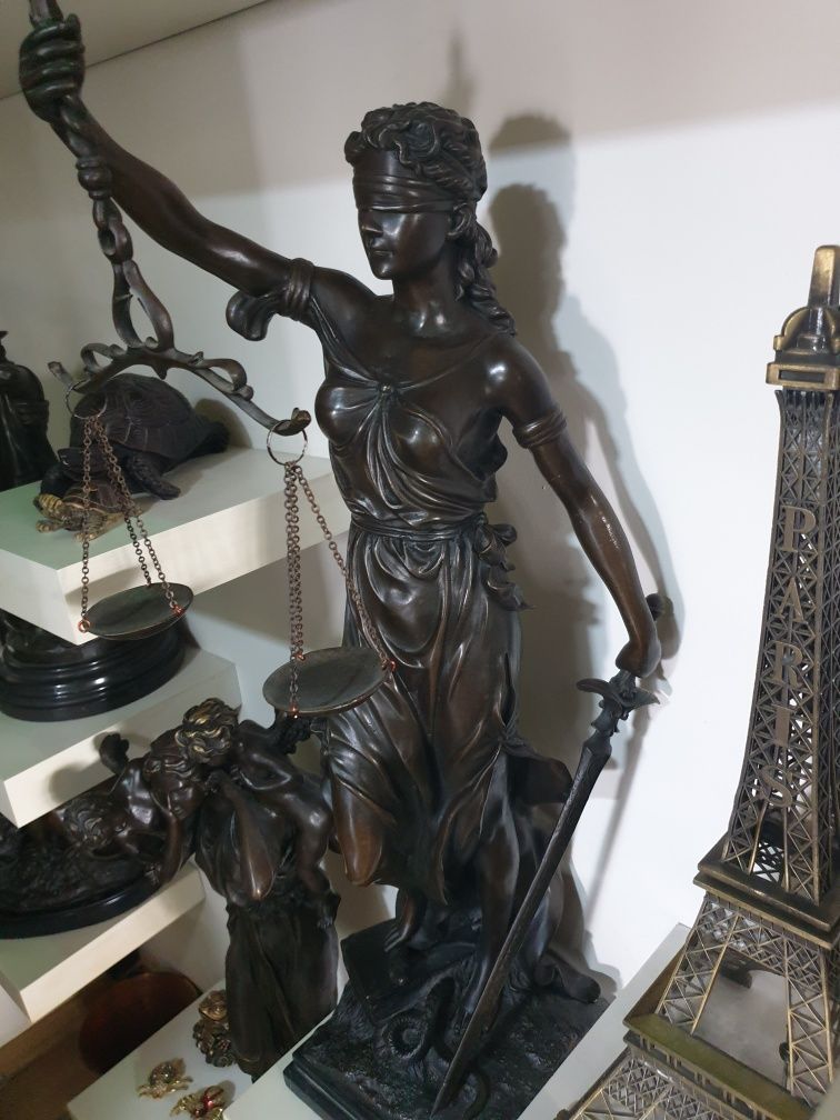 Zeita Justitiei Bronz Masiv H 75 cm