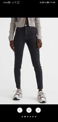 Blugi gri-închis H&m skinny high jeans marime 40