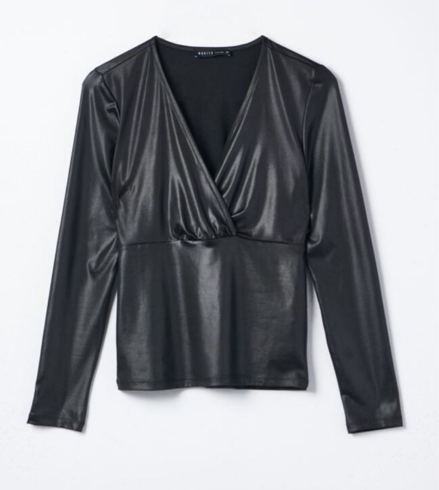Bluza eleganta neagra material lucios Mohito L