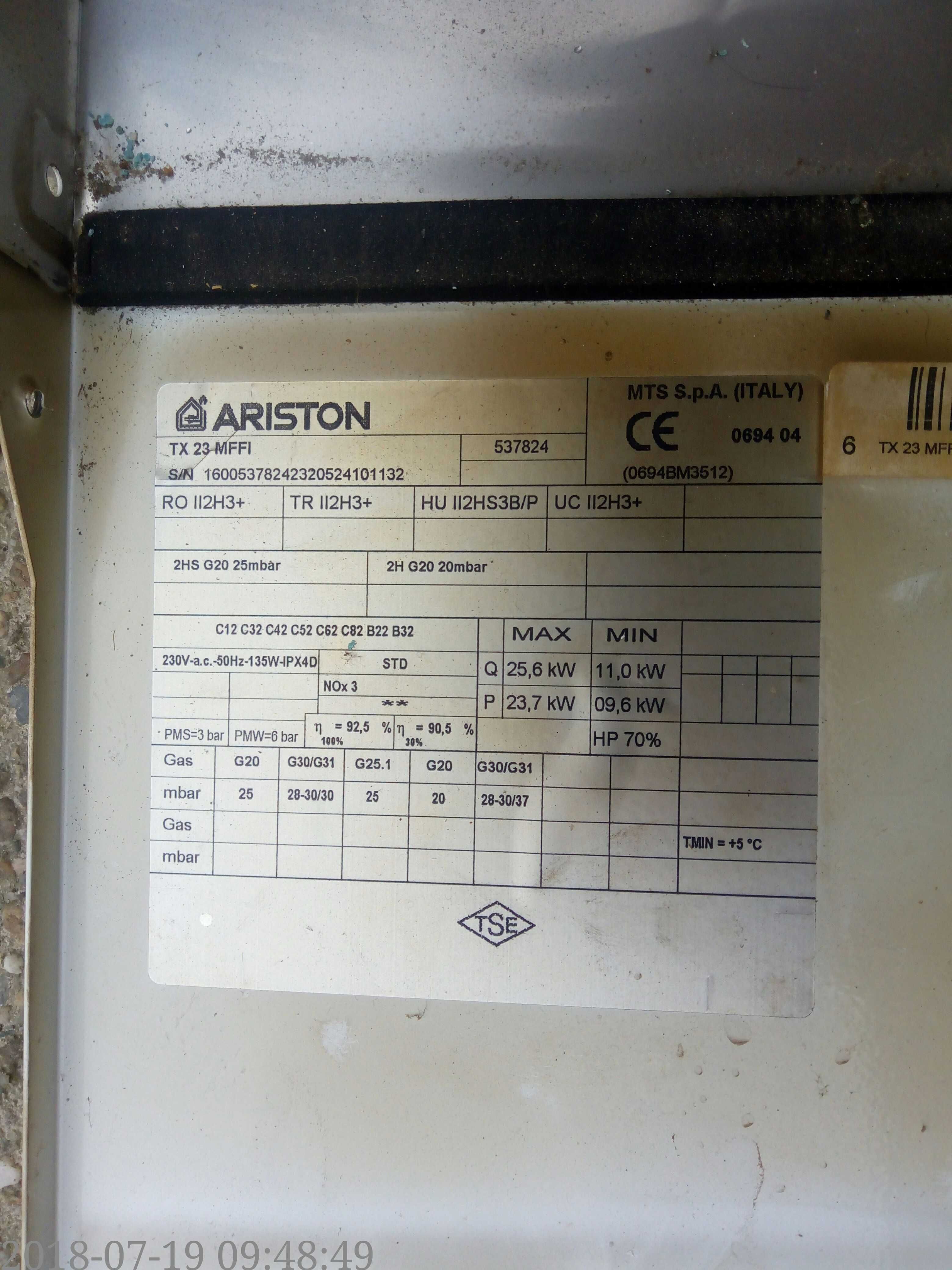 Piese de schimb centrala ARISTON TX 23 MFFI.