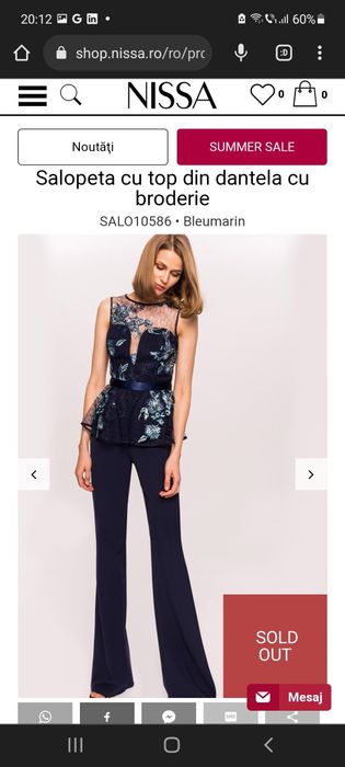 Salopeta Nissa bleumarin